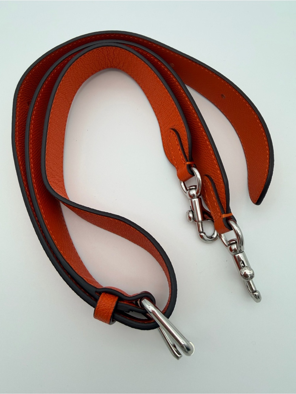 Coach Orange Leather Strap with Silver Hardware